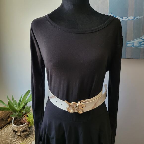 LuLaRoe Georgia Black Ruffle 3-Tier Skirt Dress – Women’s Size Large - Picture 2 of 9